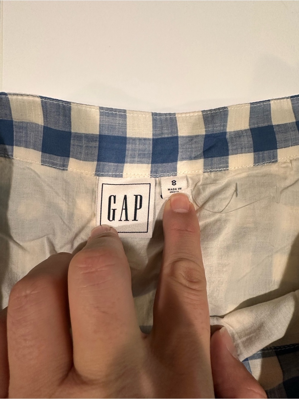 GAP Tiered Maxi Skirt Blue White Gingham Cotton Cottagecore Women’s 8 - Picture 8 of 12